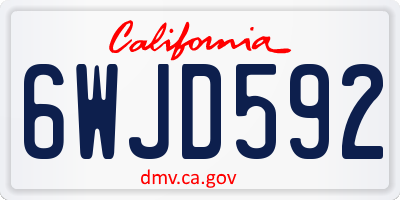 CA license plate 6WJD592