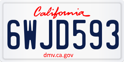 CA license plate 6WJD593