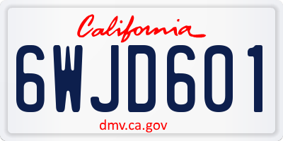 CA license plate 6WJD601