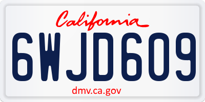 CA license plate 6WJD609