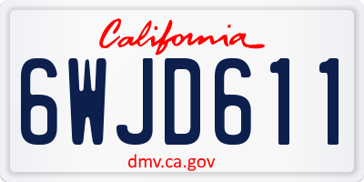 CA license plate 6WJD611