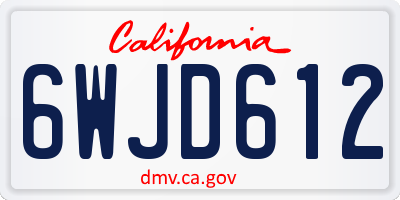CA license plate 6WJD612
