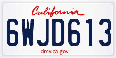 CA license plate 6WJD613