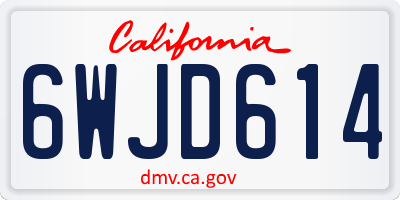 CA license plate 6WJD614