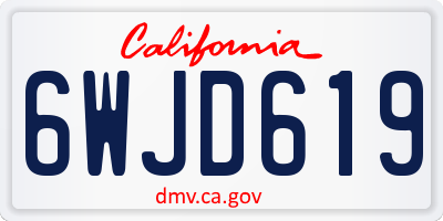 CA license plate 6WJD619