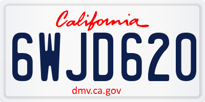 CA license plate 6WJD620