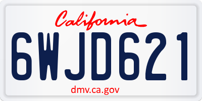 CA license plate 6WJD621