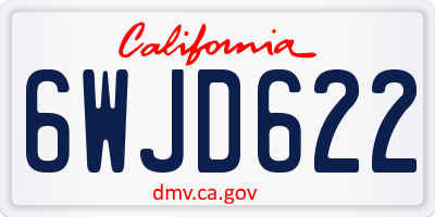 CA license plate 6WJD622