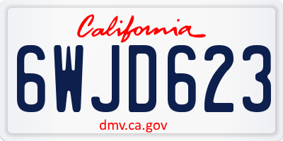 CA license plate 6WJD623
