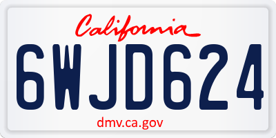 CA license plate 6WJD624