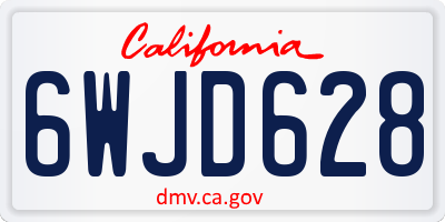CA license plate 6WJD628