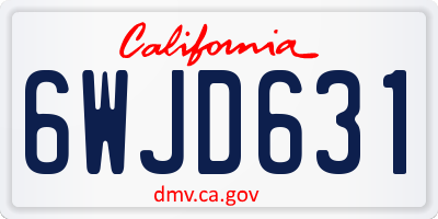 CA license plate 6WJD631