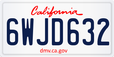 CA license plate 6WJD632