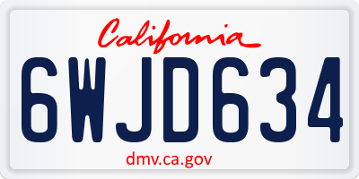 CA license plate 6WJD634