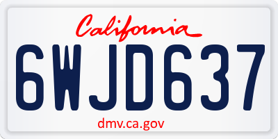 CA license plate 6WJD637