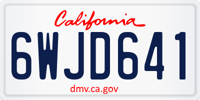 CA license plate 6WJD641