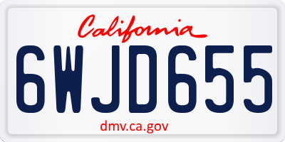 CA license plate 6WJD655