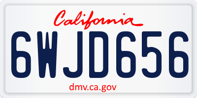 CA license plate 6WJD656