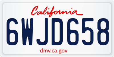 CA license plate 6WJD658
