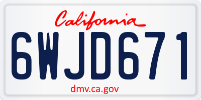 CA license plate 6WJD671