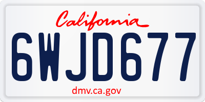 CA license plate 6WJD677
