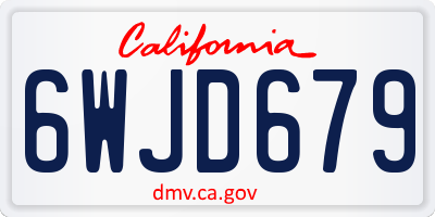 CA license plate 6WJD679