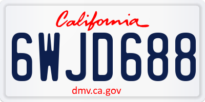 CA license plate 6WJD688