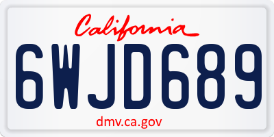 CA license plate 6WJD689