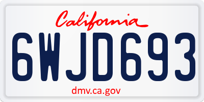 CA license plate 6WJD693