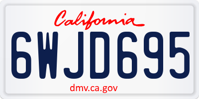 CA license plate 6WJD695
