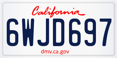 CA license plate 6WJD697