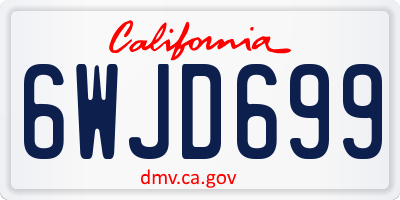 CA license plate 6WJD699