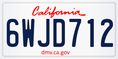 CA license plate 6WJD712