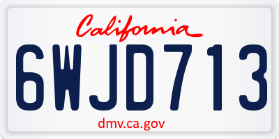 CA license plate 6WJD713