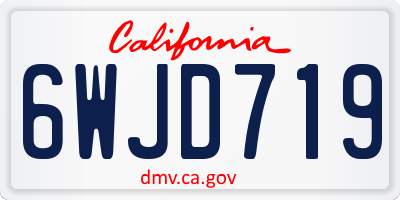 CA license plate 6WJD719