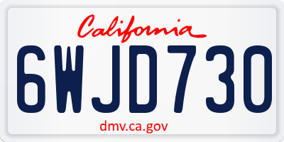 CA license plate 6WJD730