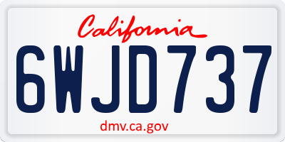CA license plate 6WJD737