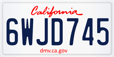 CA license plate 6WJD745