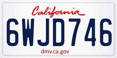 CA license plate 6WJD746