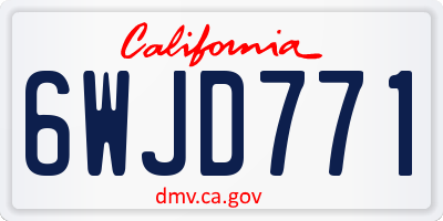 CA license plate 6WJD771