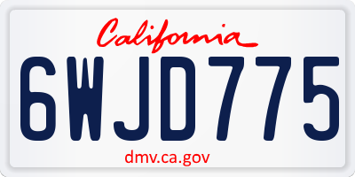 CA license plate 6WJD775