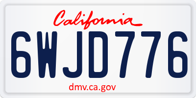 CA license plate 6WJD776