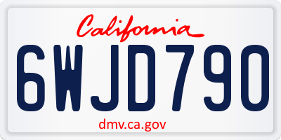 CA license plate 6WJD790