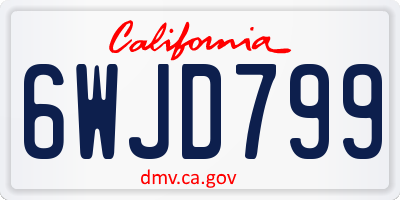 CA license plate 6WJD799