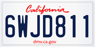 CA license plate 6WJD811