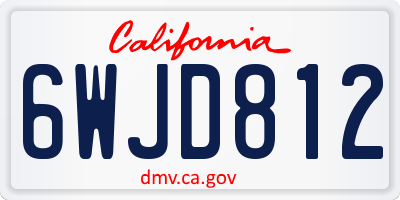 CA license plate 6WJD812