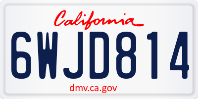 CA license plate 6WJD814