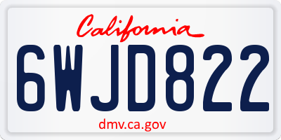 CA license plate 6WJD822
