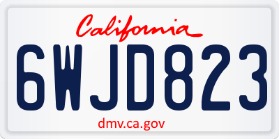 CA license plate 6WJD823