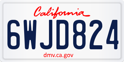 CA license plate 6WJD824
